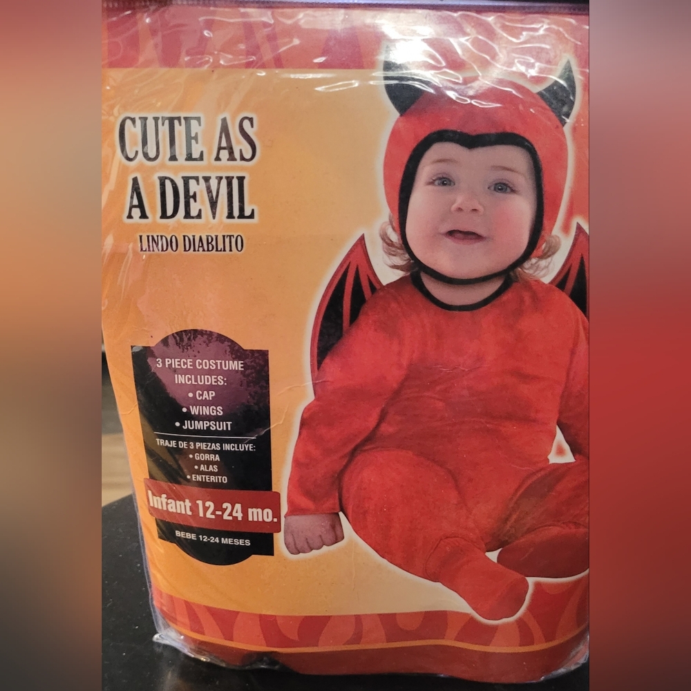 Cute as a Devil Infant Costume - Red Size 12m/24m